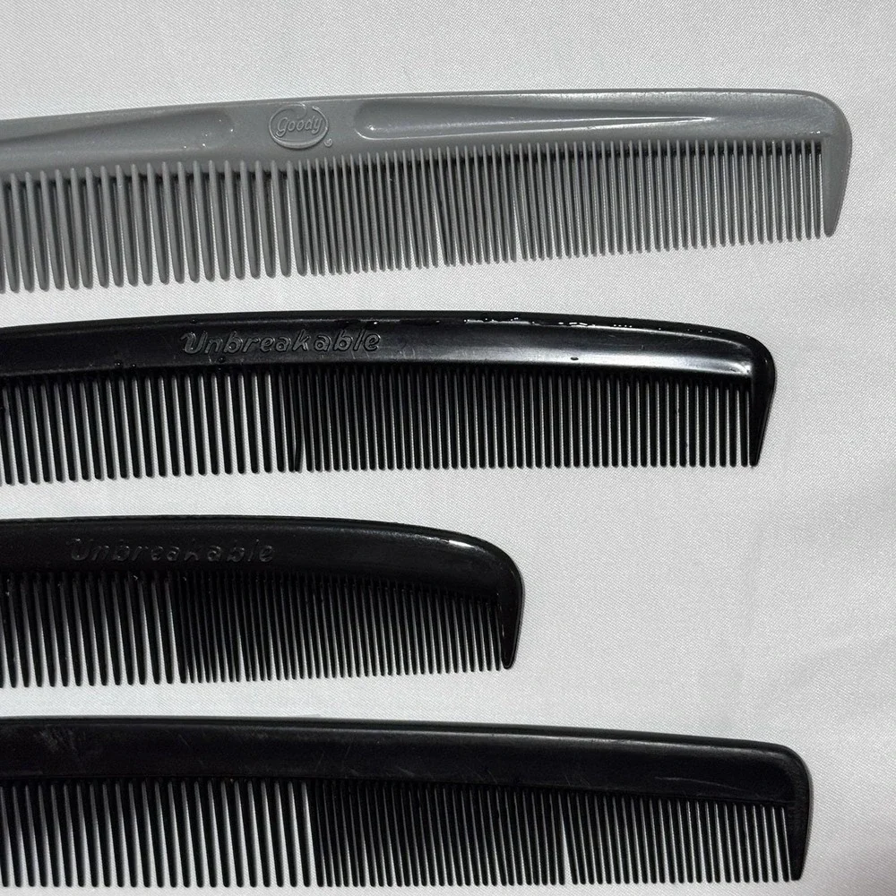 VINTAGE Comb Lot UNBREAKABLE, Goody & Misc Lot of 4 Men's Hair Combs